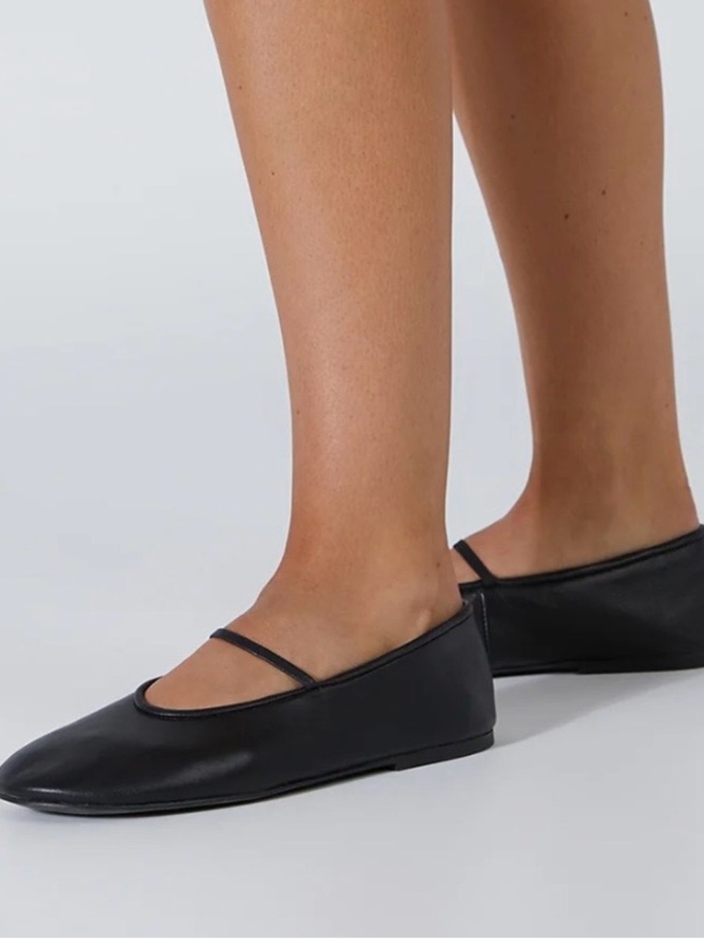 Tony Bianco Martinez Black Napa Leather Ballet Flats New In Box